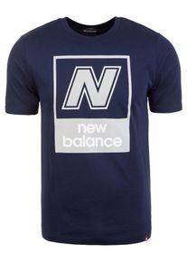 New Balance, Herren T-Shirt 'N Box', Dunkelblau / Hellgrau