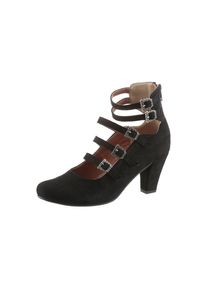 Hirschkogel, Damen Trachtenpumps mit Zipp hinten, Schwarz