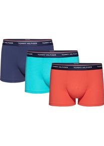 Tommy Hilfiger Underwear, Herren Unterwäsche '3P TRUNK', Blau / Türkis / Orangerot