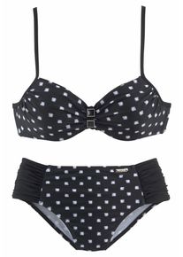 Lascana, Damen Bikini, Schwarz / Weiß