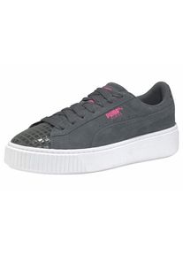Puma, Damen Sneaker 'Suede Platform Street 2', Basaltgrau / Pink / Wei&szlig;