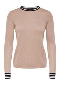Only, Damen Pullover, Puder / Schwarz / Weiß