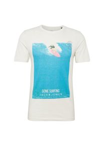 Jack & Jones JACK & JONES, Herren T-Shirt 'JOROMEGA TEE SS CREW NECK', Blau / Wei&szlig;