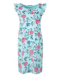 s.Oliver RED LABEL, Damen Crêpe-Kleid, Türkis / Mischfarben