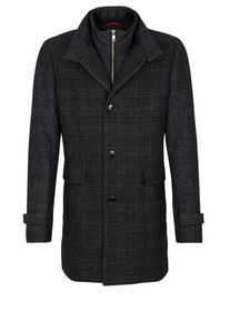 s.Oliver BLACK LABEL, Herren Wollmantel, Grau / Schwarz