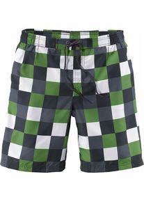 Buffalo, Herren Badeshorts, Grau / Grün / Weiß