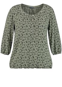 SAMOON, Damen Bluse, Grasgrün / Schwarz