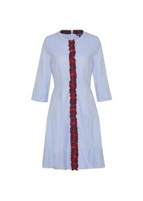 Tommy Hilfiger, Damen Kleid 'JESSICA OXFORD DRESS 3/4 SLV', Hellblau / Rot