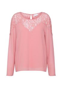 Vila, Damen Shirt 'VIBEKIDA LACE L/S TOP', Rosa