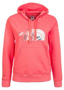 The North Face, Damen Kapuzenpullover 'Drew Peak', Himmelblau / Koralle / Schwarz / Weiß