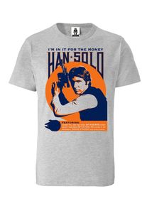 logoshirt, Herren T-Shirt, Dunkelblau / Graumeliert / Orange