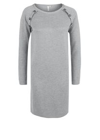 Q/S Designed By, Damen Strickkleid mit Knopf-Detail, Grau