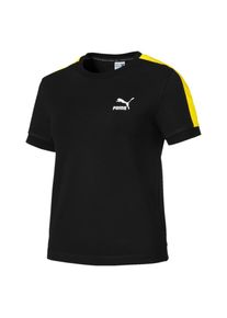 Puma, Damen T-Shirt 'Classics T7', Gelb / Schwarz