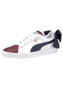Puma, Damen Sneaker 'Basket Bow New School', Blau / Burgunder / Wei&szlig;