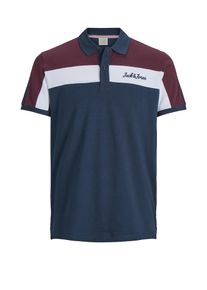 Jack & Jones JACK & JONES, Herren Poloshirt, Navy / Bordeaux / Weiß