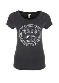 Q/S Designed By, Damen T-Shirt, Anthrazit / Wei&szlig;