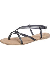 Pier One, Damen Riemchensandalen, Hellbeige / Schwarz