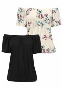 Lascana, Damen Shirts, Creme / Schwarz