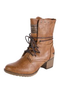 Mustang, Damen Schnürstiefeletten in Leder-Optik, Kastanienbraun