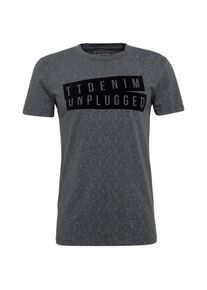 Tom Tailor Denim, Herren T-Shirt, Taubenblau / Dunkelgrau / Schwarz