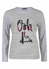 JETTE, Damen Langarmshirt, Graumeliert / Beere / Schwarz
