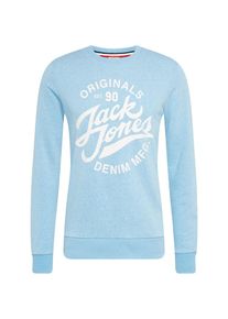 Jack & Jones JACK & JONES, Herren Sweatshirt 'JORSUMMERTIME SWEAT', Hellblau / Wei&szlig;