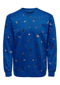 Only & Sons Only & Sons, Herren Bedrucktes Sweatshirt, Blau