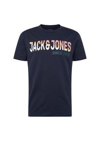 Jack & Jones JACK & JONES, Herren Shirt 'ORPRADI', Dunkelblau / Rosa / Weiß