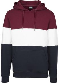 Urban Classics, Herren Hoodie, Nachtblau / Weinrot / Weiß