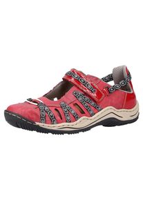 Rieker, Damen Wanderschuhe, Hellgrau / Rot / Schwarz