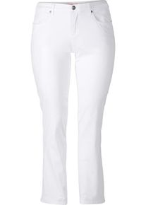 sheego Basic, Damen Stretch-Hose "Die Gerade", Weiß
