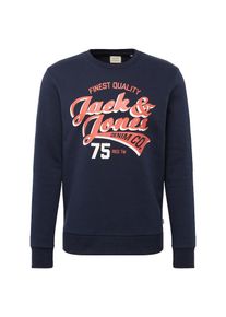 Jack & Jones JACK & JONES, Herren Sweatshirt, Dunkelblau / Koralle / Weiß