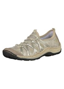 Rieker, Damen Slipper, Beige / Greige / Silber