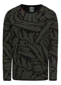 Key Largo, Herren Pullover 'MST MAIN round', Oliv / Schwarz
