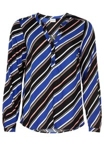 IN FRONT, Damen Bluse 'Estelle', Blau / Altrosa / Schwarz / Wei&szlig;