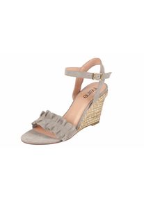 Heine, Damen Keilsandalette mit Keilabsatz, Taupe