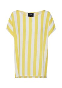 Object, Damen T-Shirt 'Bay', Gelb / Weiß
