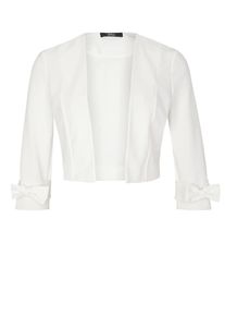 s.Oliver BLACK LABEL, Damen Bolero mit Schleifen-Details, Weiß