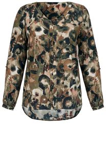 Emilia Lay, Damen Bluse, Braun / Oliv / Schwarz / Weiß