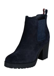 Tommy Hilfiger, Damen Stiefeletten aus Veloursleder, Dunkelblau