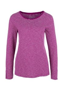 s.Oliver RED LABEL, Damen Langarmshirt, Himbeer / Weiß