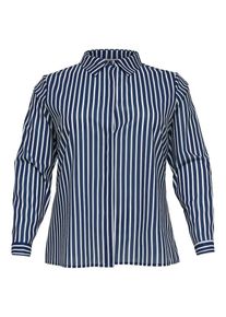 Only Carmakoma, Damen Langarmhemd 'Curvy', Navy / Weiß