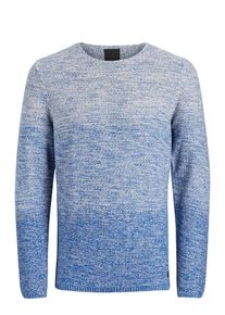 PRODUKT, Herren Strickpullover, Royalblau / Hellblau / Wei&szlig;