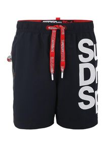 Superdry, Herren Badeshorts 'TOKYO SPORT SWIM SHORT', Navy / Rot / Weiß