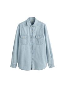 Mango Man, Herren Hemd 'David4', Rauchblau