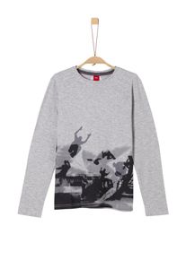 s.Oliver Junior, Longsleeve, Graumeliert / Schwarz