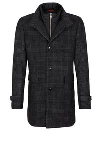 s.Oliver BLACK LABEL, Herren Wollmantel, Grau / Schwarz