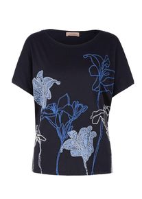 TRIANGLE, Damen Jerseyshirt, Hellblau / Dunkelblau