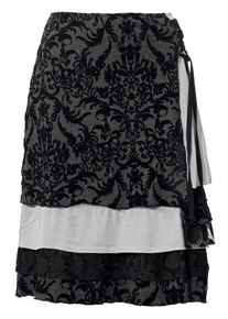 Heine, Damen Patchrock, Schwarz