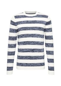 Tom Tailor Denim, Herren Pullover, Taubenblau / Weiß